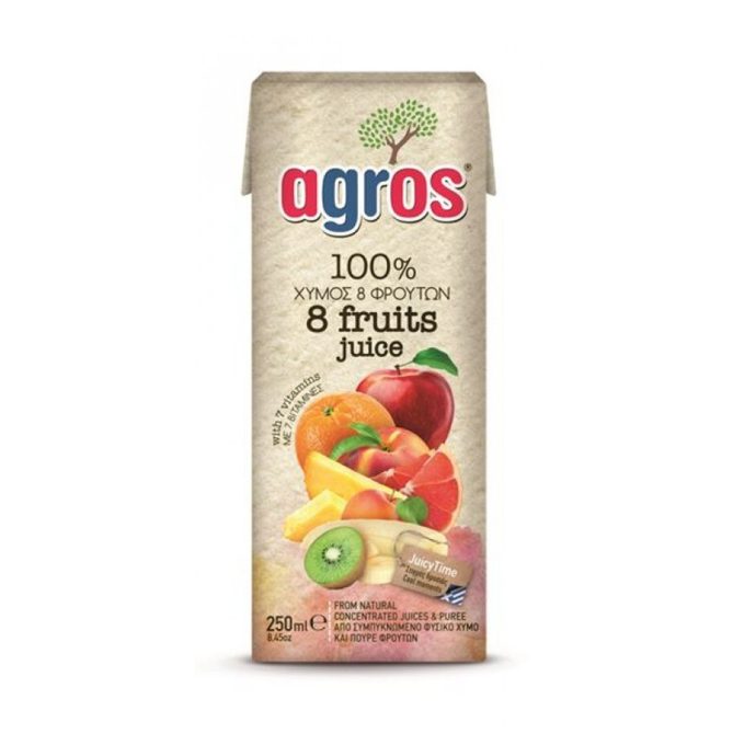 ΧΥΜΟΣ AGROS 8 ΦΡΟΥΤΑ 250ml