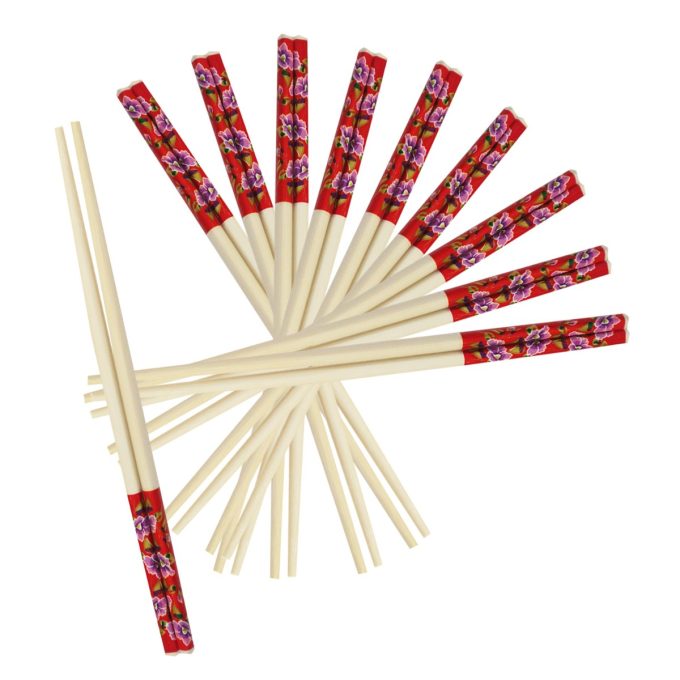 CHOPSTICKS ΑΠΟ ΜΠΑΜΠΟΥ ΣΕΤ 10 ΖΕΥΓΗ ΚΟΚΚΙΝΑ